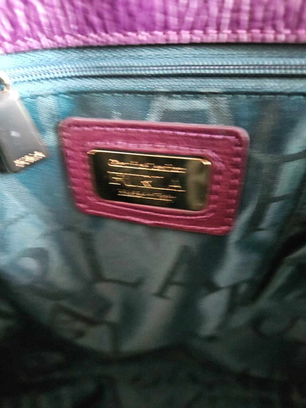 Furla Textured Leather Expandable Tote - Purple - Medium/Large - Picture 8 of 10